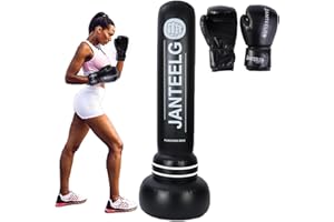 Boxsack Stehend JanTeelGO Upgrade 180cm PVC Boxsack Kinder Mit PU-Boxhandschuhen Geeignet für das Boxtraining von Teenagern und Erwachsenen Taekwondo, MMA und zur Linderung von Pent-Up-Energie bei