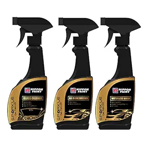 Nippon Paint Sparkle Car Care Kit (Waterless Wash 250ml, Glass Cleaner 250ml,  All in one Dresser 250 ml)