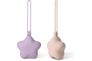 HAGOT Pack de 2 Guarda Chupetes Bebe, Estuche para Guardar Chupete de Silicona, Guardachupetes Portachupetes Sin BPA, Rosa + Lavanda