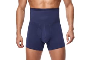 Joweechy Boxer Uomo Cotone Dimagranti Mutande Shapewear Vita Alta Compressione Pantaloncini Intimo Sportivo Controllo Pancia