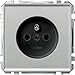 Produktbild Merten MEG2500-4146 Steckdose mit Schutzkontaktstift, BRS, Steckklemmen, Edelstahl, System Fläche