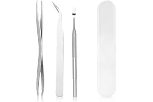 Embhlitfe Stainless Steel Tick Remover Tool Set - 3-Piece Tick Removal Kit for Dogs, Cats, Pets & Humans with Portable Storage Box