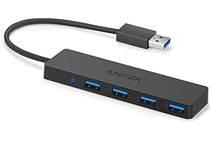 Anker 4-Port USB 3.0 Ultra Slim Data Hub for Macbook, Mac Pro/mini, iMac, Surface Pro, XPS, Notebook PC, USB Flash Drives, Mobile HDD, and More