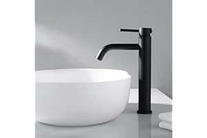 ‎DECAURA Decaura Wasserhahn Bad Hoch Waschtischarmatur Badezimmer Bad Wasserhan Waschbecken Armatur Einhand Mischbatterie Schwarz mit Auslaufhöhe 190 mm für Aufsatzwaschbecken