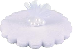 GUDOTRA 100 Pezzi Tulle Confetti Bianco Bomboniere Matrimonio Comunione Cresima Nascita Velo Confetti in Organza Tondo Veletti