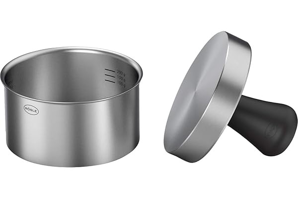 RÖSLE Presse à hamburgers PRO, presse à viande de qualité supérieure pour former facilement des steaks hachés pour burgers, acier inoxydable 18/10, 11 cm, lavable au lave vaisselle