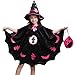 Produktbild AMUSTER Kinder Baby Mädchen Halloween Kostüm Kleid Party Mantel + Hut Outfit + Kürbis Tasche Halloween Kostüm Mädchen Mantel