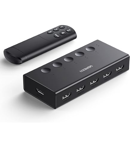 Switch HDMI/AV 8 In 1 Con Telecomando – 4 Ingressi HDMI + 4 RCA, Uscita 4K@60Hz HDR10/Dolby Vision, 18Gbps, Per TV, Proiettore E Monitor
