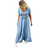 Smileq Dress Women Sundress Hippie Soul Print Shirt Skirt Summer
