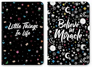 Factor Notes - 2-in-1 Combo Pack Ruled B6 Notebooks - 224 Pages, 90 GSM Natural Shade Paper Journal Diary (Combo Pack 7) - Size - 120mm X 180mm