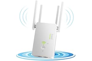 ZIXINCEN WLAN Repeater 1200 Mbit/s WLAN Verstärker WiFi Repeater Dualband 5Ghz&2.4Ghz WiFi Extender 2 Ethernet LAN/WAN Ports, 6 Antenne, WPS,mit Repeater/Router/AP Modus