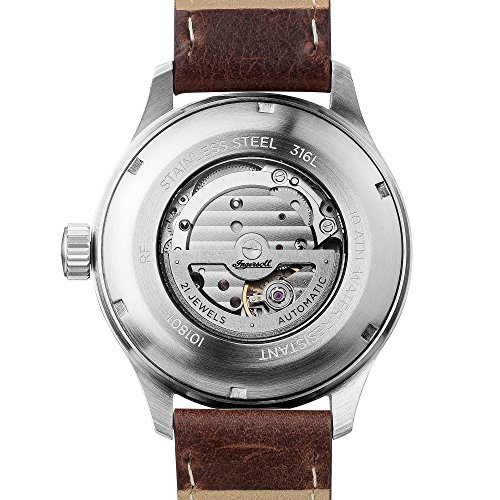 Ingersoll Men's The Bateman Quartz Watch with White Dial and Brown Leather Strap I01801