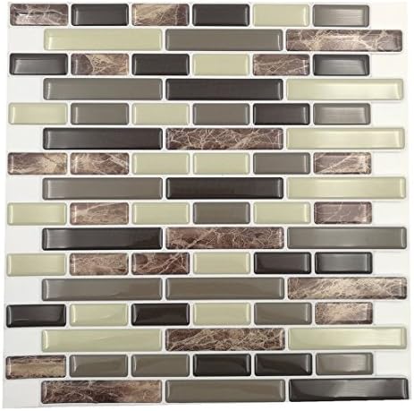 Cocotik Peel &amp; Stick Tile 10"x10" 3D Decorative Backsplash Kitchen Tile - Pack of 20