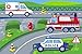Produktbild Bilira_Kids Kinderteppich Spielteppich Feuerwehr Polizei Krankenwagen Einsatzfahrzeuge Läufer