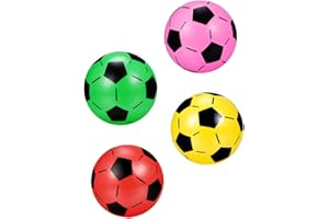 Vaguelly 4 Pièces Ballon de Football Gonflable Jouets de Football de Piscine Ballon de Plage Gonflable Petites Boules 20CM Colorées de Plastrique pour Fête d'Été en Plein Air