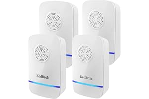KedBrok Antizanzare Ultrasuoni 4 Pack, Ultrasuoni per Topi Repellente Ultrasuoni Dissuasore Anti Zanzare, Topi, Ratti, Insetti, Formiche, Scarafaggi, Flea, Ragni, e Altri Roditori, 2023 Versione
