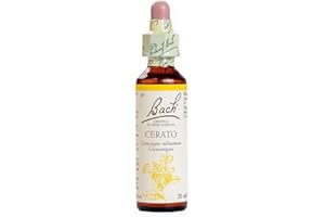 Bach - Flor de Bach Cerato, Complemento Alimenticio, con Extracto de Flores de Cerato, Uva de Alc 27% Vol, Ayuda a Gestionar las Emociones Cuando Se Quiere Tener Seguridad en Uno Mismo - 20 ml