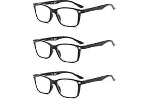 Suertree 3 Pack Reading Glasses Spring Hinge Computer Glasses Square Presbyopic Reader Glasses Aided Eyelasses Unisex 1.0 BM151