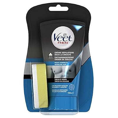 Veet Men Crème Dépilatoire sous Douche pour Peaux Sensibles pour Homme - 150 ml