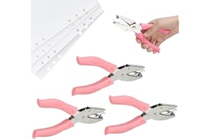 FIGFYOU 3 Stück Lochzange Metall Einzelloch Locher 3mm Lochzange Papier 6mm Einloch Locher 1.5 mm Handgehaltener locher mit Weichem Griff für Papier Karten Plastikfolie Dünner Leder Foto Prüfplaketten
