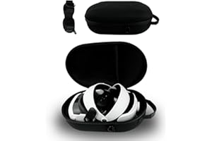 BeisDirect Reisetasche für Meta Quest 3, stoßfeste Tragetasche mit Gurt für Meta Quest 3 VR Headset, Elite Strap, Controller, Akku und Zubehör – All-in-One Aufbewahrungstasche, Schwarz , 38*24*15.5 cm