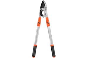 NUTKIT Tijeras de Podar Telescópicas 69cm~107cm, Hojas Acero SK5 con Revestimiento de Teflón, Tijera de Ahorro de Trabajo, Tijeras Poda de Jardín Profesionales, para Ramas Frescas y Marchitas