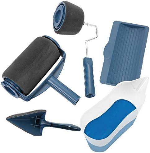 SAITUTE Paint Quickly Runner Pro, Paint Roller with Tank Paint Roller Set Flat Brush Set Flocked Edger Easy Room Wall Painting Runner, 5 Pieces