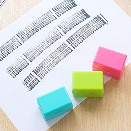 Igemy 1Pcs Guard Ihre ID Roller Stempel Self Inking Stempel Unordentlich Code Security Office Supplies (Blau) - 3