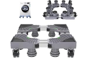 Waschmaschinen Untergestell Sockel HAMON Bärenlast 500kg Kühlschrankständer Verstellbare Sockel Podeste 8 Hebefüße 4 doppelte Riemenscheibenbremsen für Kühlschrank Waschmaschine Trockner