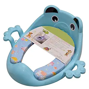 Mini Globe Cushioned Potty Seat with Easy Grip Handles and Comfortable seat (Blue)