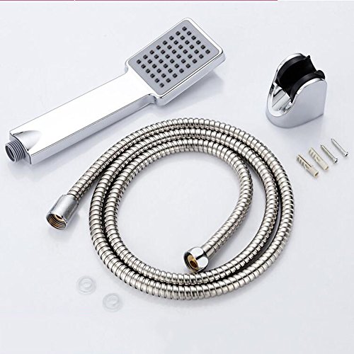 Preisvergleich Produktbild Dongy Großer quadratischer Hochdruckwassersparschauer-Kopf, Badezimmer-Warmwasserbereiter-Handbra... ABS Edelstahl-Schlauchhalter-Set-Chrom überzogen (größe : C)