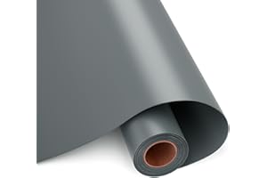 HKC Rouleau Vinyle Adhésif, 30.5cm x 400cm Vinyle Adhésif Gris Mat pour Cricut, Film auto-Adhésif pour Silhouette Camée, Vinilo Adhesivo Permanente pour Mug DIY, Fenêtre, Céramique, Plastique