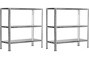 7H SEVEN HOUSE Pack 2 Estanterías Modulares Metálicas SteelSmart con 3 Baldas 120kg 70x30x70cm 7house