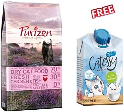 Purizon Kitten Chicken & Fish 6.5kg Premium Complete Dry Food for Kittens & Young Cats with 70% Meat & Fish & Completely…