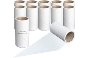 Mr Hsiung & Mrs Yin 12 PCS Sticky Lint Roller Refills for Pet Hair, Clothes, Bedding, Dog, Cat Hair Remover, 720 Sheets Total