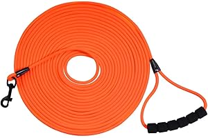 PLOUGHNAVI Laisse Longue pour Chien d'Extérieur - Corde Robuste de Dressage avec Poignée et Sac de Rangement