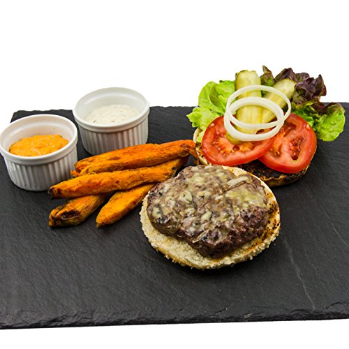 Burgerpresse mit Antihaftbeschichtung, gleichmäßig geformte Burger im Grill-Look, Party-Food, Aluminium-Guss , hochwertigem Holzknauf für hausgemachte, gleichmäßige Burger, Meat, Veggie - 5