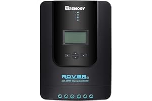Renogy 30A MPPT Charge Controller with Bluetooth, 30 Amp 12V/24V MPPT Solar Charge Controller Auto Parameter Adjustable LCD Display Solar Panel Regulator for Gel Sealed Flooded and Lithium Battery
