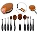 2016 New Professional 10 Pcs Soft Oval Toothbrush Makeup Brush Sets Foundation Brushes Cream Contour Powder Blush Concealer Brush Makeup Cosmetics Tool Set