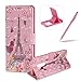 Price comparison product image Wallet Leather Case for Samsung Galaxy S9 Plus,3D Special Effects Flip Cover for Samsung Galaxy S9 Plus,Herzzer Stylish Butterfly Tower Print Magnetic Full Body Slim Card Slots Stand Folio Leather Case with Soft Silicone