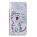 Produktbild ChoosEU Xiaomi Redmi 6A Hülle Leder mit Silikon Handyhülle Intern Muster Lederhülle mit kartenfach Schutzhülle Flip Case Stoßfest Brieftasche Standfunktion Handytasche - Katze