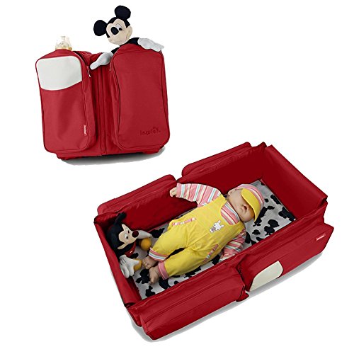 3 in 1 Nappy Changing Bag Travel Bassinet Change Station(Red) - Multi-purpose #1 Baby Diaper Tote Bag Bed Nappy Infant Carrycot Crib Cot Nursery Portable Change Table Portacrib Boy Girl Top Best Quality, Newborn