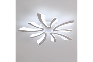 Comely Lámpara de Techo LED, 50W 5625LM Forma de V Plafon LED Techo, 6500K Luz Blanca Fría, Acrílico Accesorio de Iluminación Moderno para Salon Dormitorio Comedor Baño Pasillo, Dia 70cm