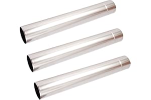 HpLive Tubo di scarico in acciaio inox, 400 x 60 mm (3 pezzi)