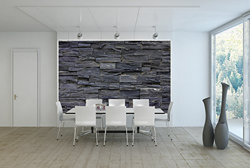 GREAT ART Schwarze Steinwand Wanddekoration – Wandbild Steinmauer Motiv XXL Poster (140 x 100 cm) - 7