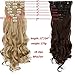 17" 23" Full Head Clip in Hair Extensions Straight Curly Wavy Hair Extension 8 Pieces 18Clips