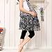 Liang Rou Maternity Elastane Adjust Waistband Cropped Leggings Lace Trim Color Black