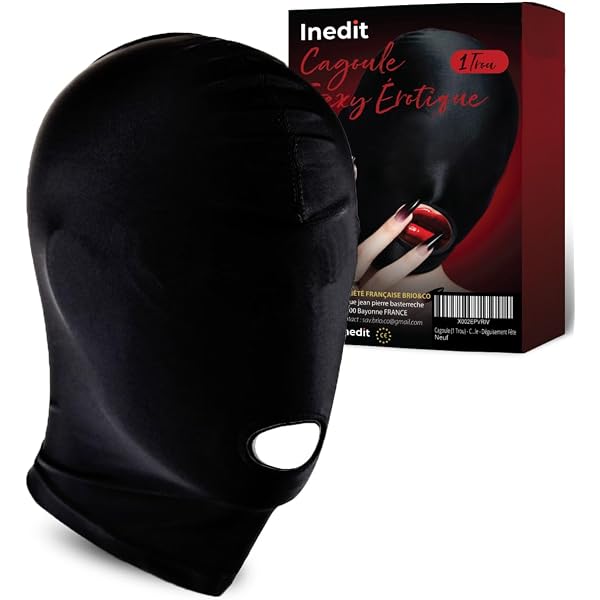 Cagoule Nera Con Fori &ndash; Maschera BDSM Per Donna, Bondage E Sottomissione