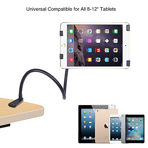 iPad Stand Tablet Gooseneck Holder Mount - ieGeek 360 Degree Rotation Flexible   Adjustable Hands-free Bolt Clamp Stand Mount Universal Fit for iPad Mini iPad   2/3/4, iPad 5/iPad Air/iPad Pro, Samsung Galaxy Tab S2/Tab A/Tab Pro/Tab 3, Google Nexus and Other 8