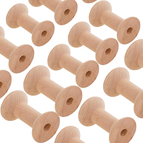 MZTD 20pz Bobina Vuota di Legno Rocchetti di Legno Colore Naturale Bobina Legno Vintage per Filo Cucito Bobina Vuota di Legno Bobina Vuote del Filo (20pz)